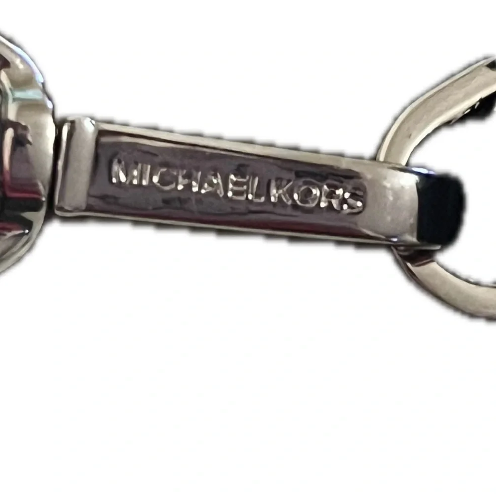 Michael Kors Black Leather Jet Set Double Zip Wallet Wristlet Silver-Tone Accent